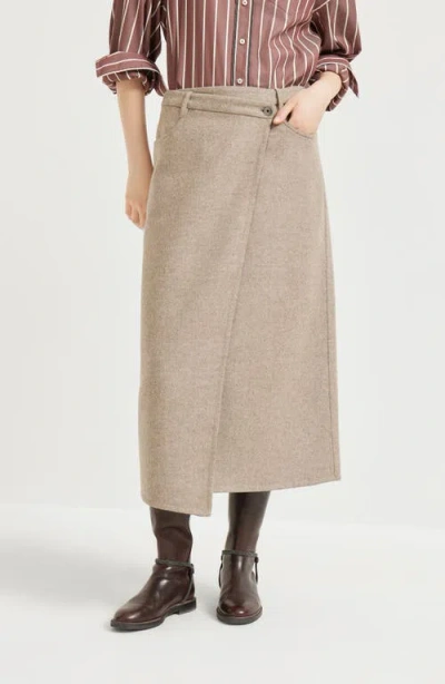 Brunello Cucinelli Wrap Wool Skirt