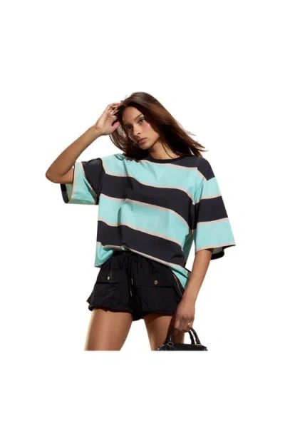 Cynthia Rowley Malibu Striped Tee In Multi