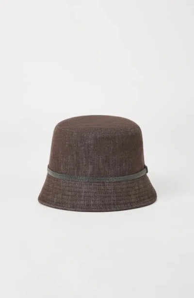 Brunello Cucinelli Bucket Hat With Monili In Brown