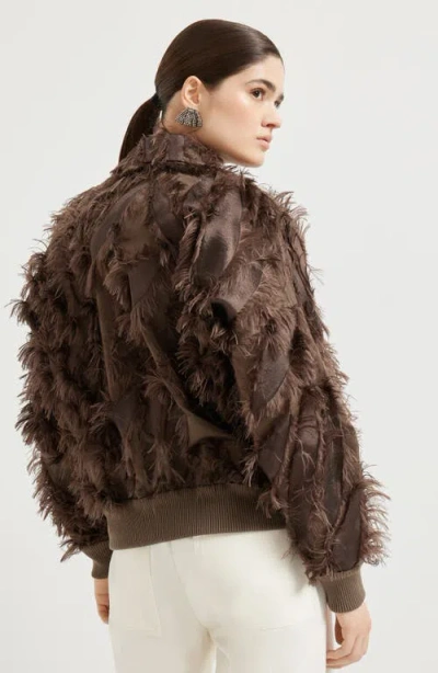 Brunello Cucinelli Feather-trimmed Bomber Jacket