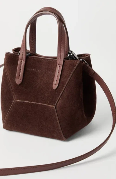 Brunello Cucinelli Leather Tote Bag Adjustable Strap In Burgundy