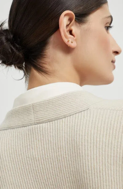 Brunello Cucinelli Cashmere Cardigan With Blouse In Neutral