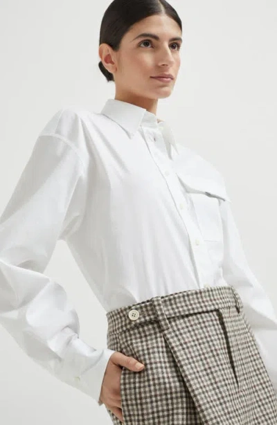 Brunello Cucinelli Checked Virgin Wool Flannel Miniskirt In Neutral