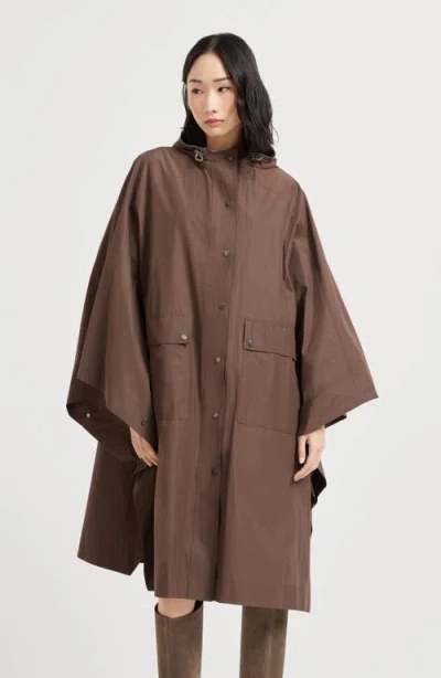 Brunello Cucinelli Parka With Monili In Brown