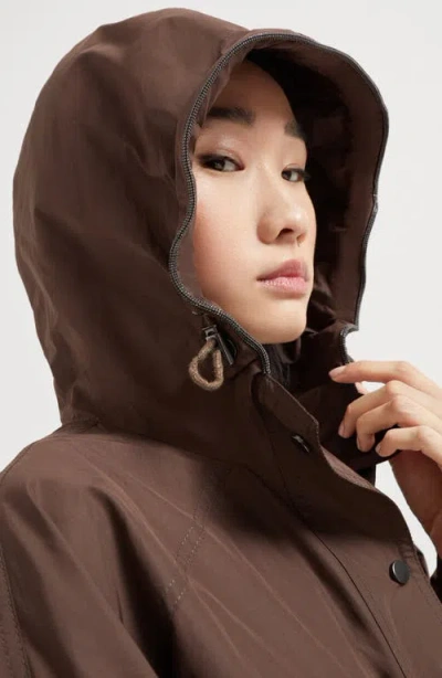 Brunello Cucinelli Parka With Monili In Brown