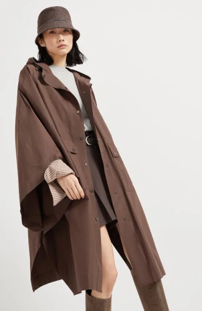 Brunello Cucinelli Parka With Monili In Brown