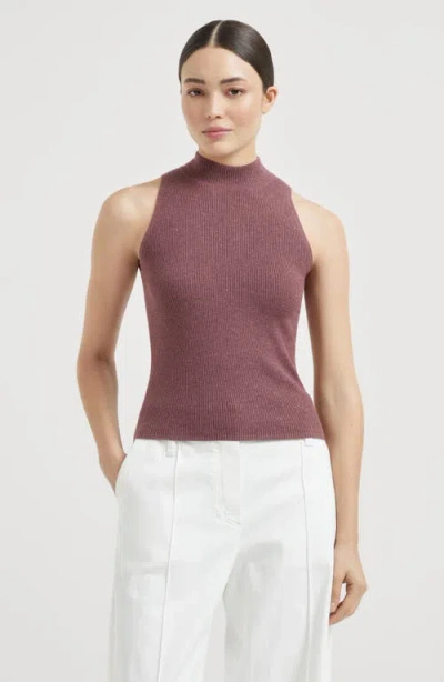 Brunello Cucinelli Knitted Top In Brown