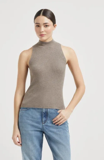 Brunello Cucinelli Sleeveless Knitted Vest In Neutral