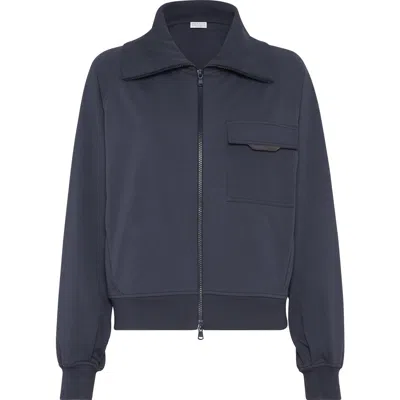 Brunello Cucinelli Lightweight French Terry Sweatshirt In Gray