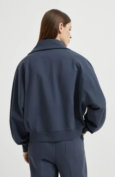 Brunello Cucinelli Lightweight French Terry Sweatshirt In Gray