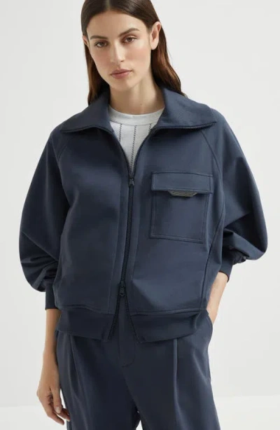 Brunello Cucinelli Lightweight French Terry Sweatshirt In Gray