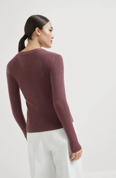 Brunello Cucinelli Stretch Lurex Ribbed Cashmere Cardigan In Pink