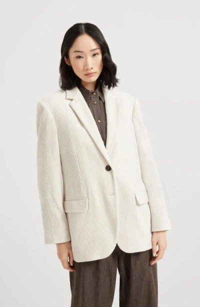 Brunello Cucinelli Corduroy Blazer In Neutral