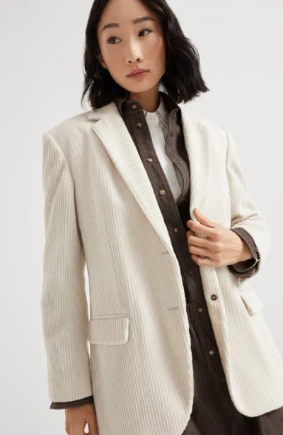 Brunello Cucinelli Corduroy Blazer In Neutral