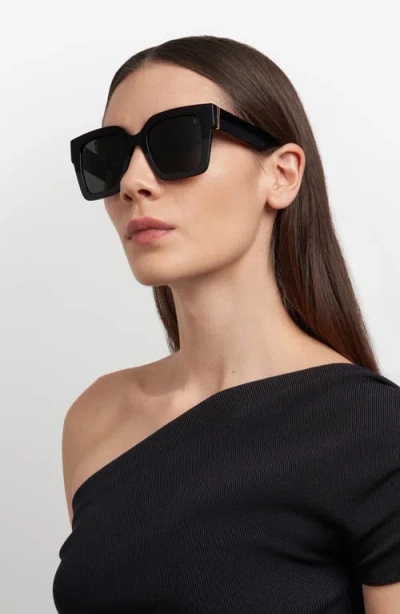 Stuart Weitzman 51mm Polarized Square Sunglasses In Black