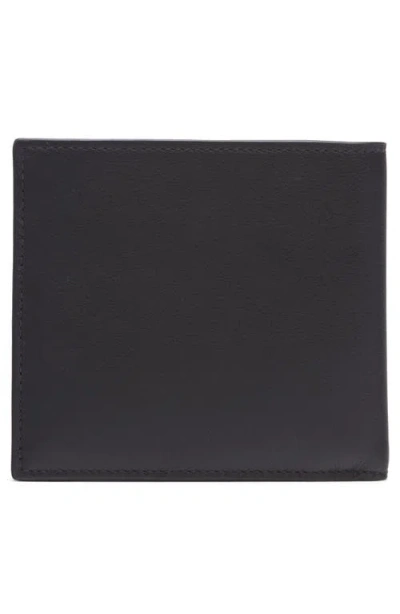 Alexander Mcqueen Bifold Wallet In Smooth Calf Leather With Logo Print In Black