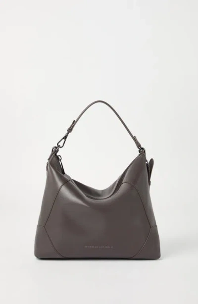 Brunello Cucinelli Leather Bc Duo Shoulder Bag In Brown