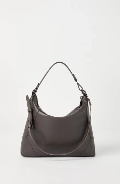 Brunello Cucinelli Leather Bc Duo Shoulder Bag In Brown