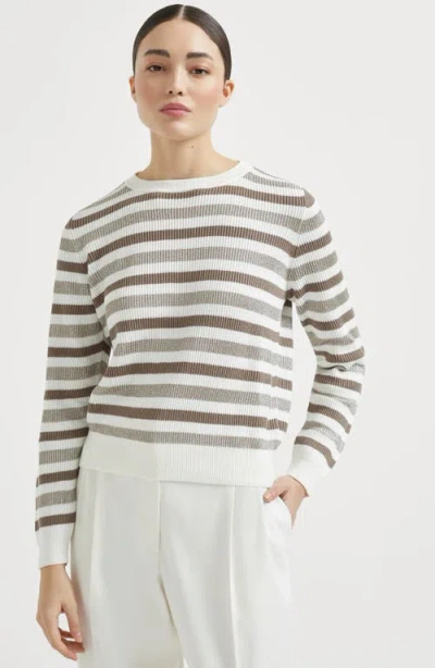 Brunello Cucinelli Cotton Sparkling Yarn Sweater In Multi