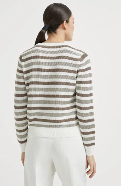Brunello Cucinelli Cotton Sparkling Yarn Sweater In Multi