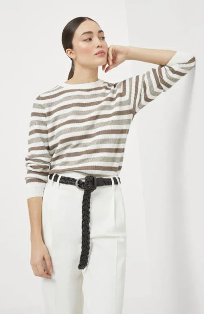 Brunello Cucinelli Cotton Sparkling Yarn Sweater In Multi