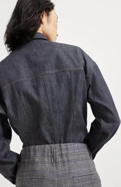 Brunello Cucinelli Grey Prince Of Wales Sartorial Crop Trousers In Gray