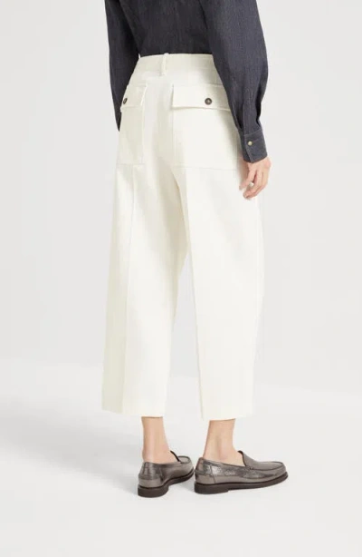 Brunello Cucinelli Pleated Chino Trousers In White