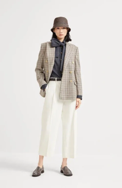 Brunello Cucinelli Pleated Chino Trousers In White