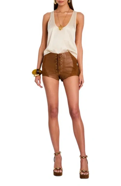 Retroféte Agda Shorts In Leather Color Leather In Brown