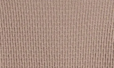 Emporio Armani Short Sleeve Textured Wool Crewneck Sweater In Brown