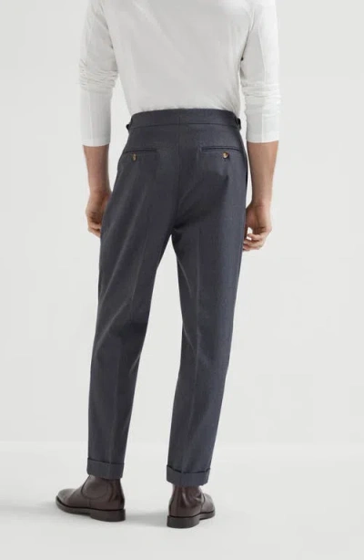 Brunello Cucinelli Pressed-crease Tapered Trousers In Brown