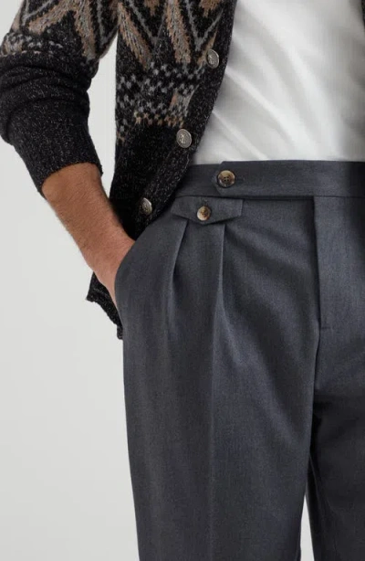 Brunello Cucinelli Pressed-crease Tapered Trousers In Brown