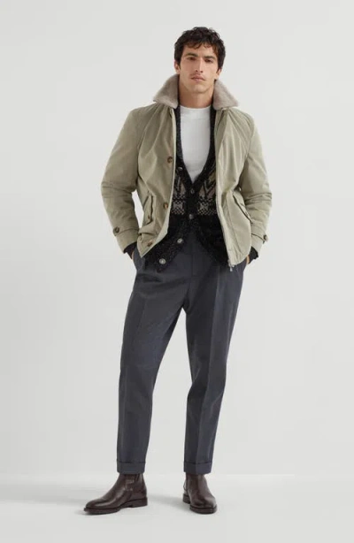 Brunello Cucinelli Pressed-crease Tapered Trousers In Brown