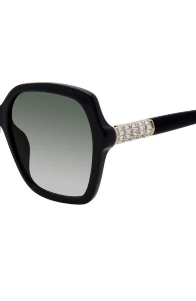 Stuart Weitzman 56mm Gradient Square Sunglasses In Black
