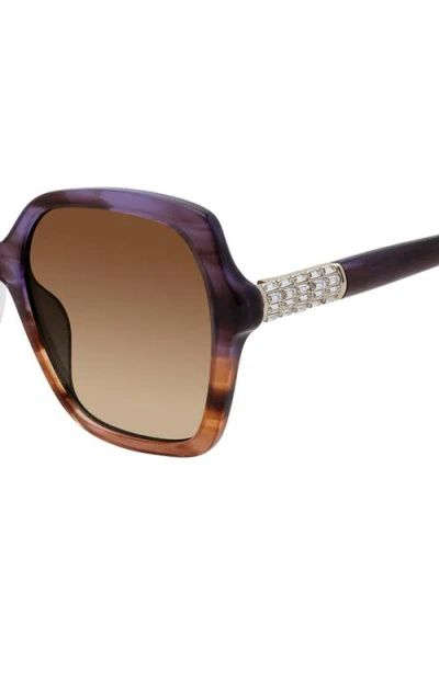 Stuart Weitzman 56mm Gradient Square Sunglasses In Brown