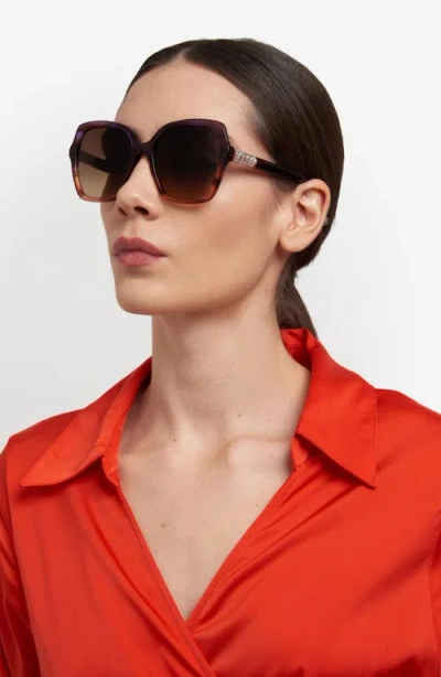 Stuart Weitzman 56mm Gradient Square Sunglasses In Brown