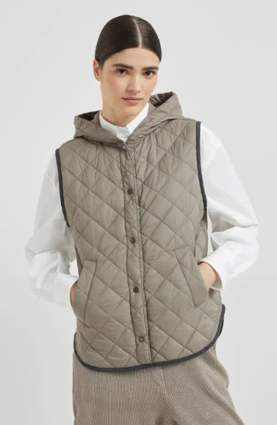 Brunello Cucinelli Quilted Vest In Green