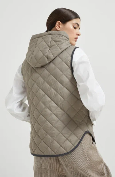 Brunello Cucinelli Quilted Vest In Green