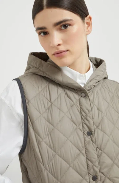 Brunello Cucinelli Quilted Vest In Green