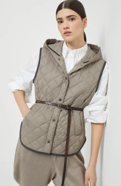 Brunello Cucinelli Quilted Vest In Green