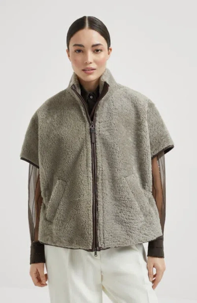 Brunello Cucinelli Lightweight Curly Sheep Shearling Jacket