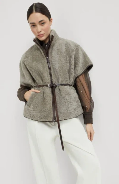 Brunello Cucinelli Lightweight Curly Sheep Shearling Jacket