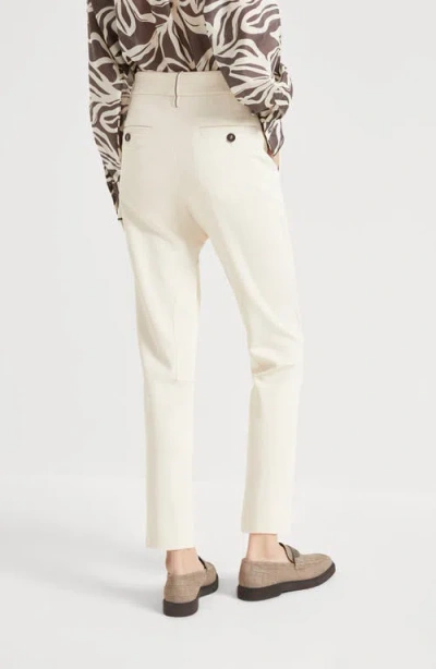 Brunello Cucinelli Tailored High-waist Pants With Subtle Pleats In Neutral