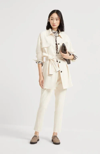 Brunello Cucinelli Tailored High-waist Pants With Subtle Pleats In Neutral