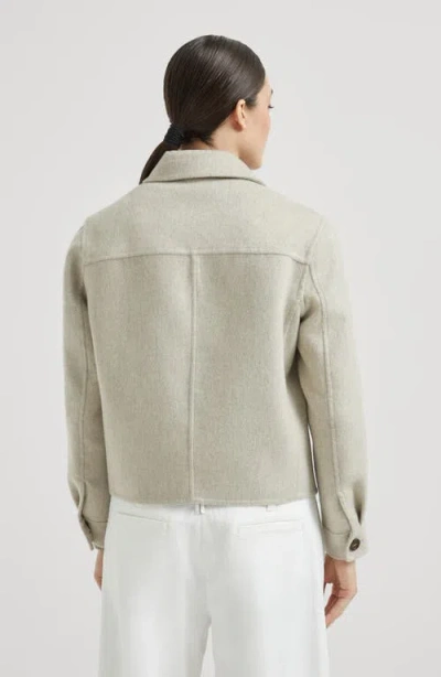 Brunello Cucinelli Hand-finished Caban Jacket In Gray