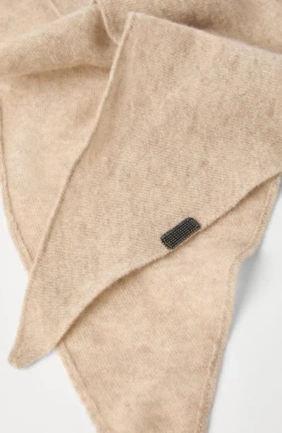 Brunello Cucinelli Foulard With Monili In Neutral