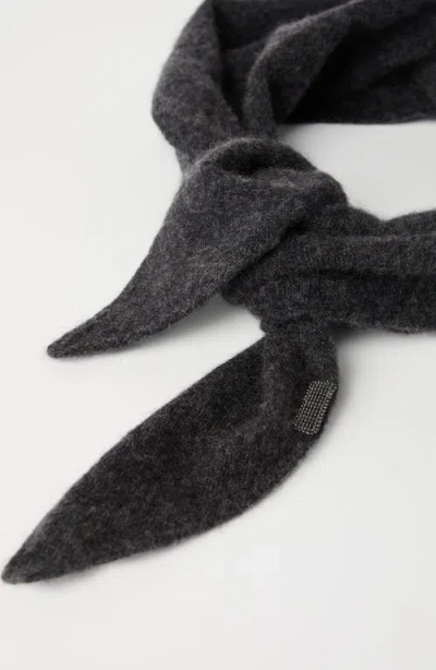 Brunello Cucinelli Foulard With Monili In Black