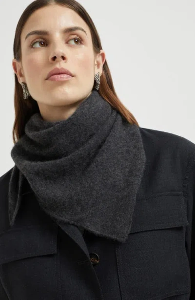 Brunello Cucinelli Foulard With Monili In Black