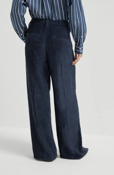 Brunello Cucinelli Wide-leg Trousers With Pleated Front And Tailored Silhouette In Black