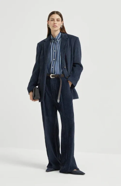 Brunello Cucinelli Wide-leg Trousers With Pleated Front And Tailored Silhouette In Black